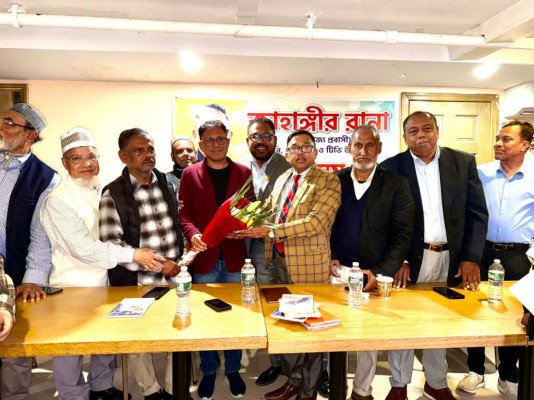 নবীগঞ্জের আলোকিত ব্যাক্তিত্ব গীতিকার জাহাঙ্গীর রানাকে নিউইয়র্কে সংবর্ধনা।